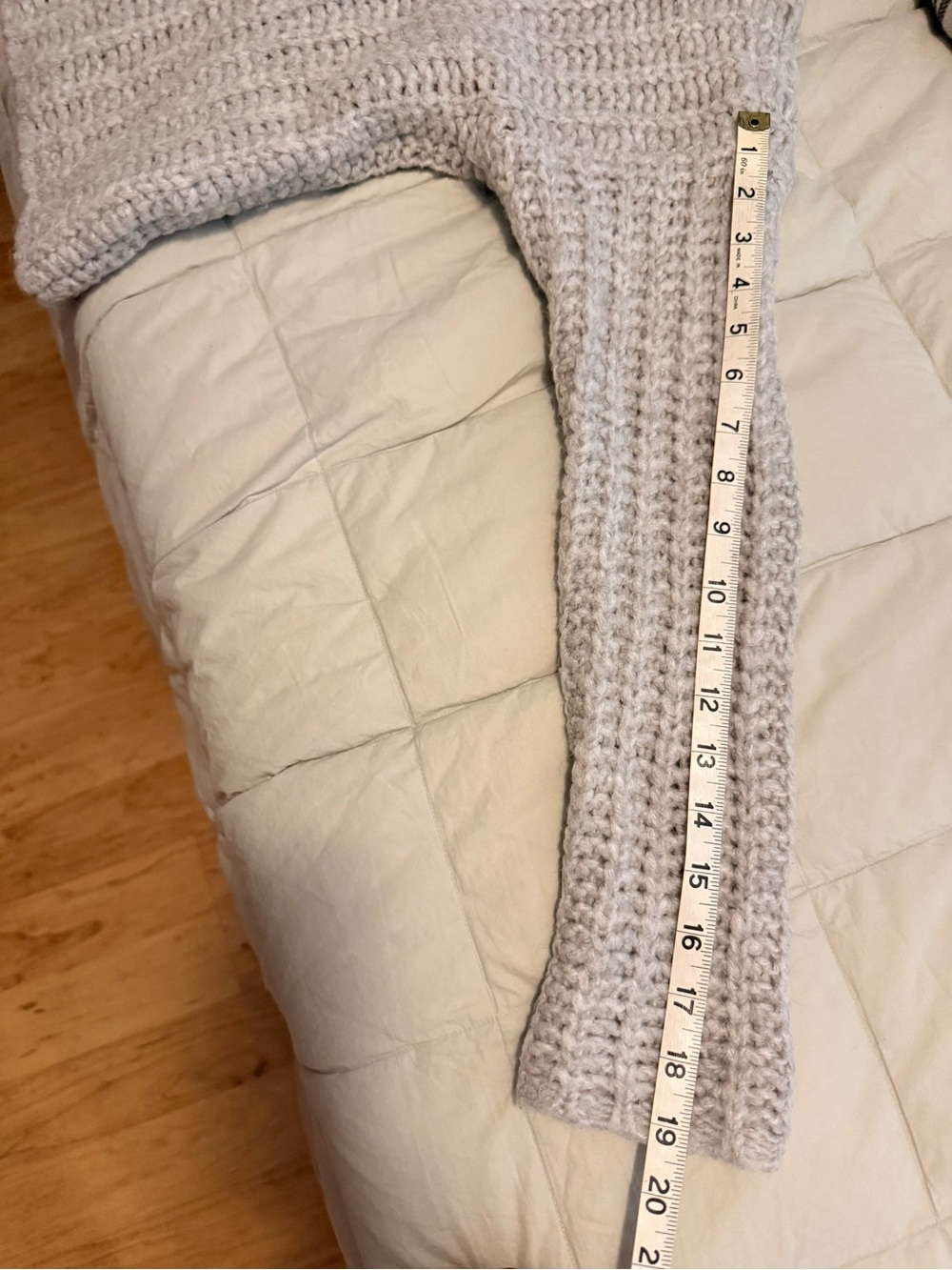 Aerie Chunky Ribbed Mock Neck Fuzzy Sweater Gray Size Medium - Picture 12 of 12